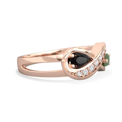 Onyx Diamond Infinity 14K Rose Gold ring R5390