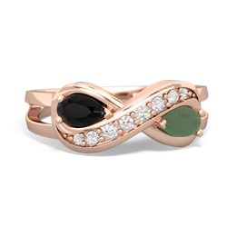 Onyx Diamond Infinity 14K Rose Gold ring R5390