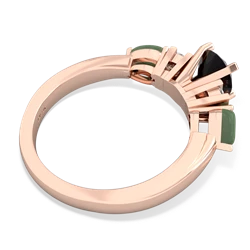 Onyx 6Mm Round Eternal Embrace Engagement 14K Rose Gold ring R2005