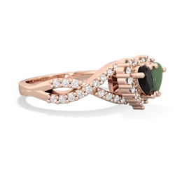 Onyx Diamond Twist 'One Heart' 14K Rose Gold ring R2640HRT