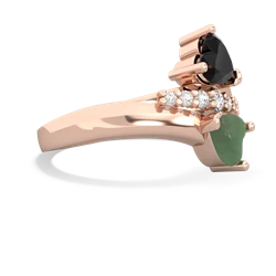 Onyx Heart To Heart 14K Rose Gold ring R2064