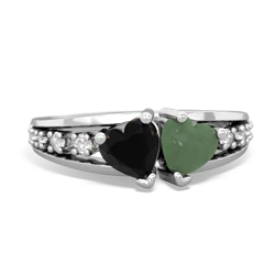 Onyx Heart To Heart 14K White Gold ring R3342