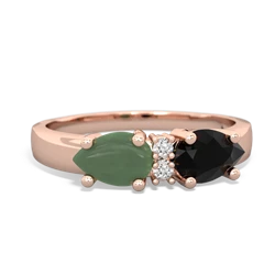 Onyx Pear Bowtie 14K Rose Gold ring R0865