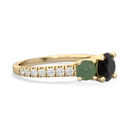 Onyx Pave Trellis 14K Yellow Gold ring R5500