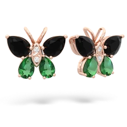 Onyx Butterfly 14K Rose Gold earrings E2215