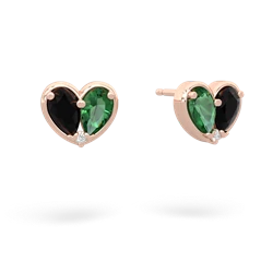 Onyx 'Our Heart' 14K Rose Gold earrings E5072