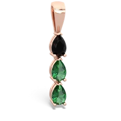 Onyx Dew Drops 14K Rose Gold pendant P2251