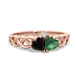 Onyx Heart To Heart Braid 14K Rose Gold ring R5870