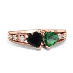 Onyx Heart To Heart 14K Rose Gold ring R3342