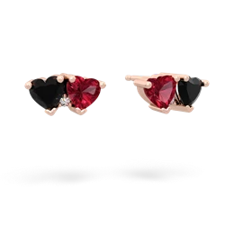 Onyx Sweethearts 14K Rose Gold earrings E5260