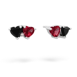 Onyx Sweethearts 14K White Gold earrings E5260