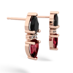 Onyx Bowtie Drop 14K Rose Gold earrings E0865