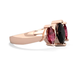 Onyx Three Peeks 14K Rose Gold ring R2433