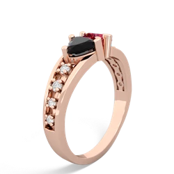 Onyx Heart To Heart 14K Rose Gold ring R3342