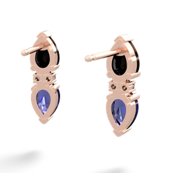 Onyx Bowtie Drop 14K Rose Gold earrings E0865