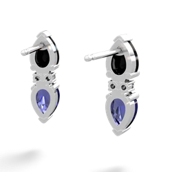 Onyx Bowtie Drop 14K White Gold earrings E0865