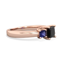 Onyx Three Stone Trellis 14K Rose Gold ring R4015