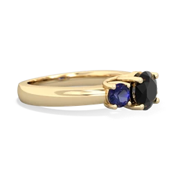 Onyx Three Stone Round Trellis 14K Yellow Gold ring R4018