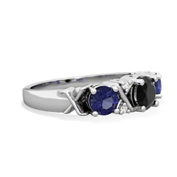 Onyx Hugs And Kisses 14K White Gold ring R5016