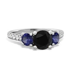 Onyx Pave Trellis 14K White Gold ring R5500