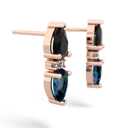 Onyx Bowtie Drop 14K Rose Gold earrings E0865