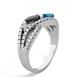 Onyx Diamond Rivers 14K White Gold ring R3070