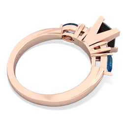 Onyx 6Mm Princess Eternal Embrace Engagement 14K Rose Gold ring C2002