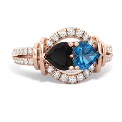 Onyx Art-Deco Keepsake 14K Rose Gold ring R5630