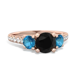 Onyx Pave Trellis 14K Rose Gold ring R5500