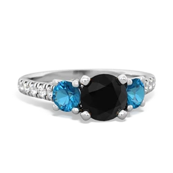 Onyx Pave Trellis 14K White Gold ring R5500