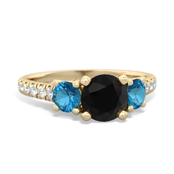 Onyx Pave Trellis 14K Yellow Gold ring R5500