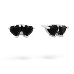 Onyx Sweethearts 14K White Gold earrings E5260