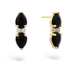 Onyx Bowtie Drop 14K Yellow Gold earrings E0865