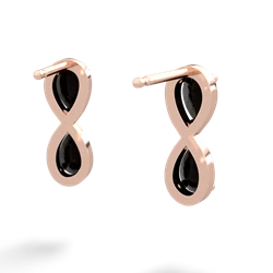 Onyx Infinity 14K Rose Gold earrings E5050