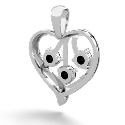 Citrine Glowing Heart 14K White Gold pendant P2233