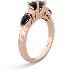 Jade 6Mm Round Eternal Embrace Engagement 14K Rose Gold ring R2005