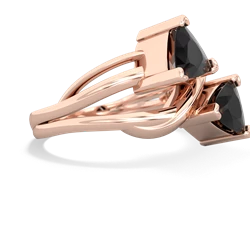 Onyx Split Band Swirl 14K Rose Gold ring R2341