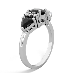 Onyx Antique Style Three Stone 14K White Gold ring R2186