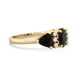 Onyx Antique Style Three Stone 14K Yellow Gold ring R2186