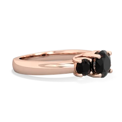 Onyx Three Stone Round Trellis 14K Rose Gold ring R4018