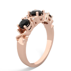 Lab Pink Sapphire Hugs And Kisses 14K Rose Gold ring R5016