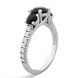 Onyx Pave Trellis 14K White Gold ring R5500