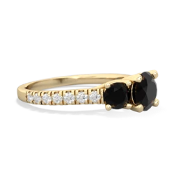 Onyx Pave Trellis 14K Yellow Gold ring R5500