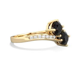 Onyx Channel Set Two Stone 14K Yellow Gold ring R5303