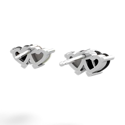 Onyx Sweethearts 14K White Gold earrings E5260