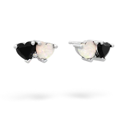 Onyx Sweethearts 14K White Gold earrings E5260