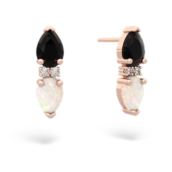 Onyx Bowtie Drop 14K Rose Gold earrings E0865