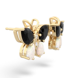 Onyx Butterfly 14K Yellow Gold earrings E2215