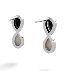 Onyx Infinity 14K White Gold earrings E5050