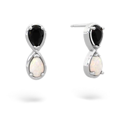 Onyx Infinity 14K White Gold earrings E5050